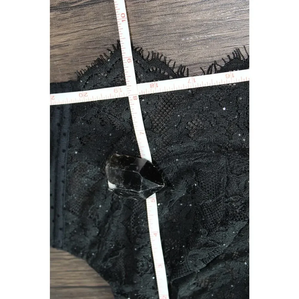 Intimissimi Lace Bra Sparkle Sequin Wide Brand Bustier Plunge V-neck 30C - Picture 8 of 10